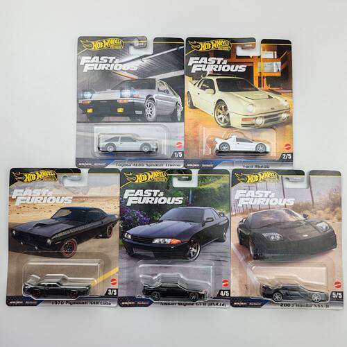 风火轮HotWheels 速度与激情文化AE86尼桑GTR本田NSX福特HNW46-E