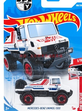 风火轮HotWheels MERCEDES-BENZ UNIMOG 1300 白 2021-188