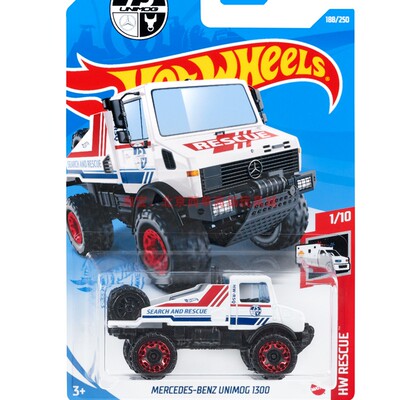 风火轮HotWheels MERCEDES-BENZ UNIMOG 1300 白 2021-188
