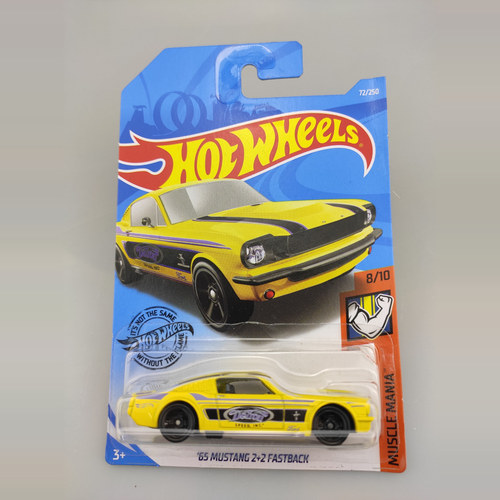 风火轮HotWheels 65 MUSTANG 2+2 FASTBACK 福特野马 黄 2019-72