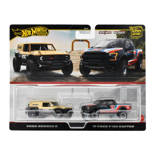 风火轮HotWheels文化铁底胶胎福特双车FORD BroncoR F150 RAPTOR