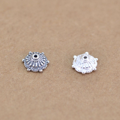 diy纯银时尚风船舵佛珠手串花托