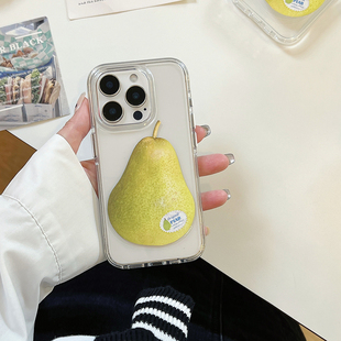 15promax小众15pro超火好看max手机套外壳 写实标签梨子适用于苹果16手机壳iphone15保护套14全包ip13硅胶新款