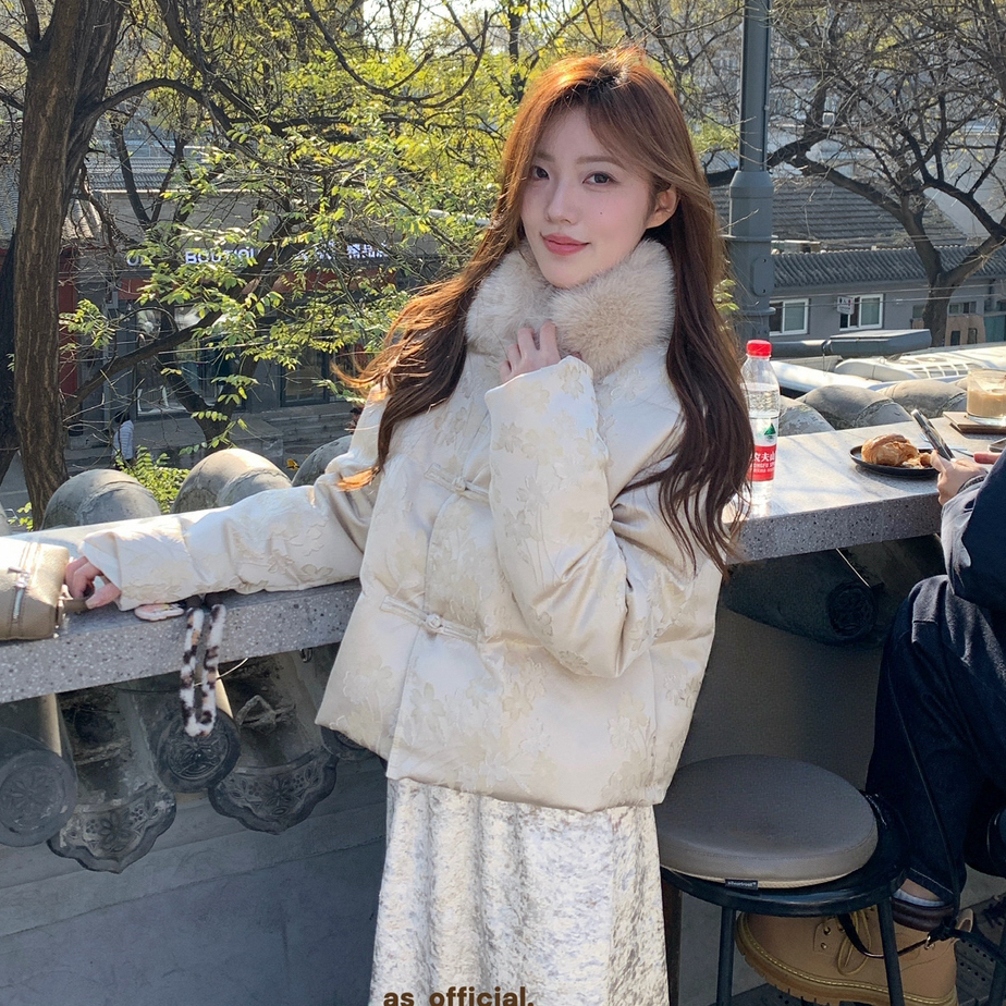 AS OFFICIAL-冬被夸爆了国风保暖羽绒服外套(配可拆卸围脖)26003