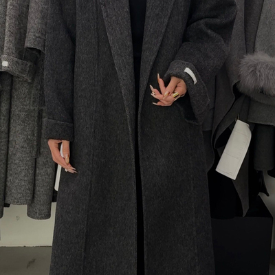 SUNFLOWER-简廓形气质风双面羊毛外套(配腰带)（含68.2羊毛）8028