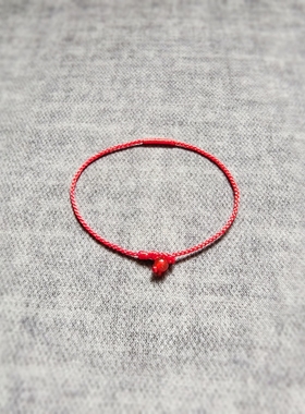 手作特细四股中金刚结红绳手链手绳可调易戴不掉本命年可定做