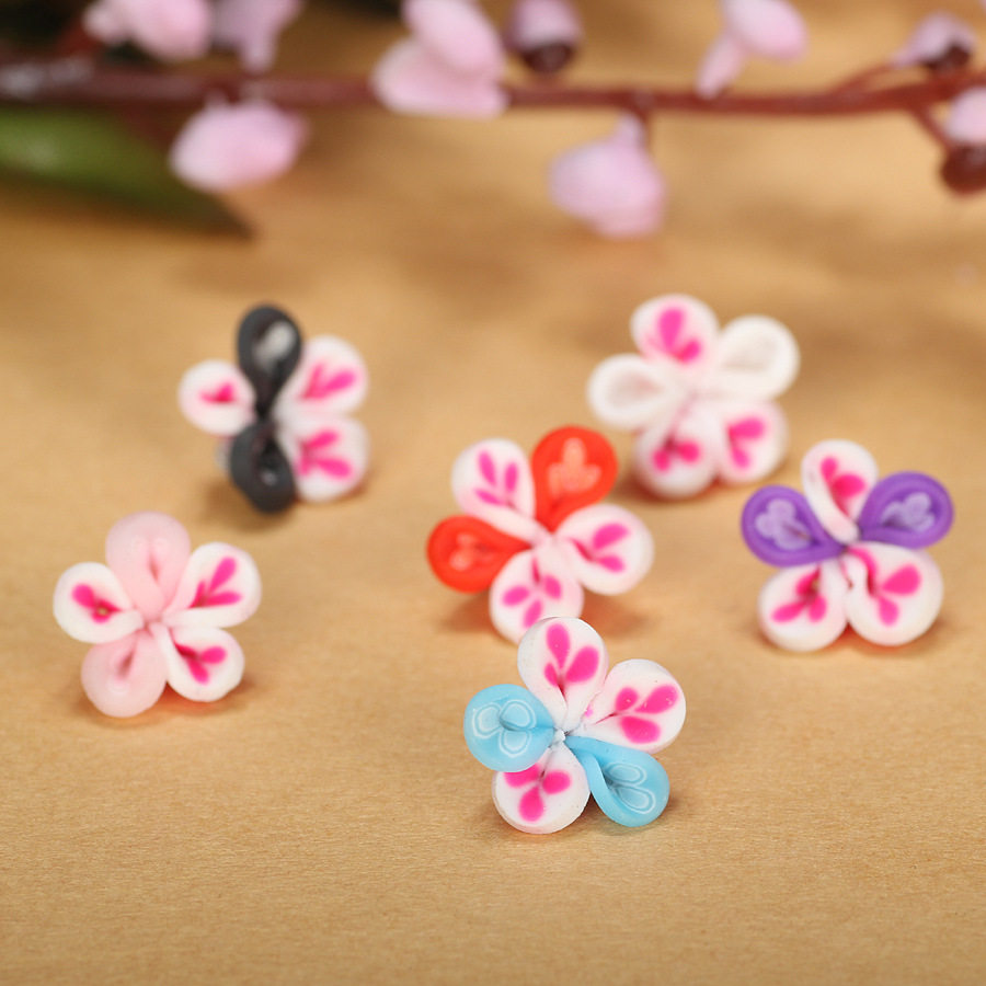 10mm迷你软陶花小花朵新娘美甲diy配件耳钉微景观玩偶服饰品材料