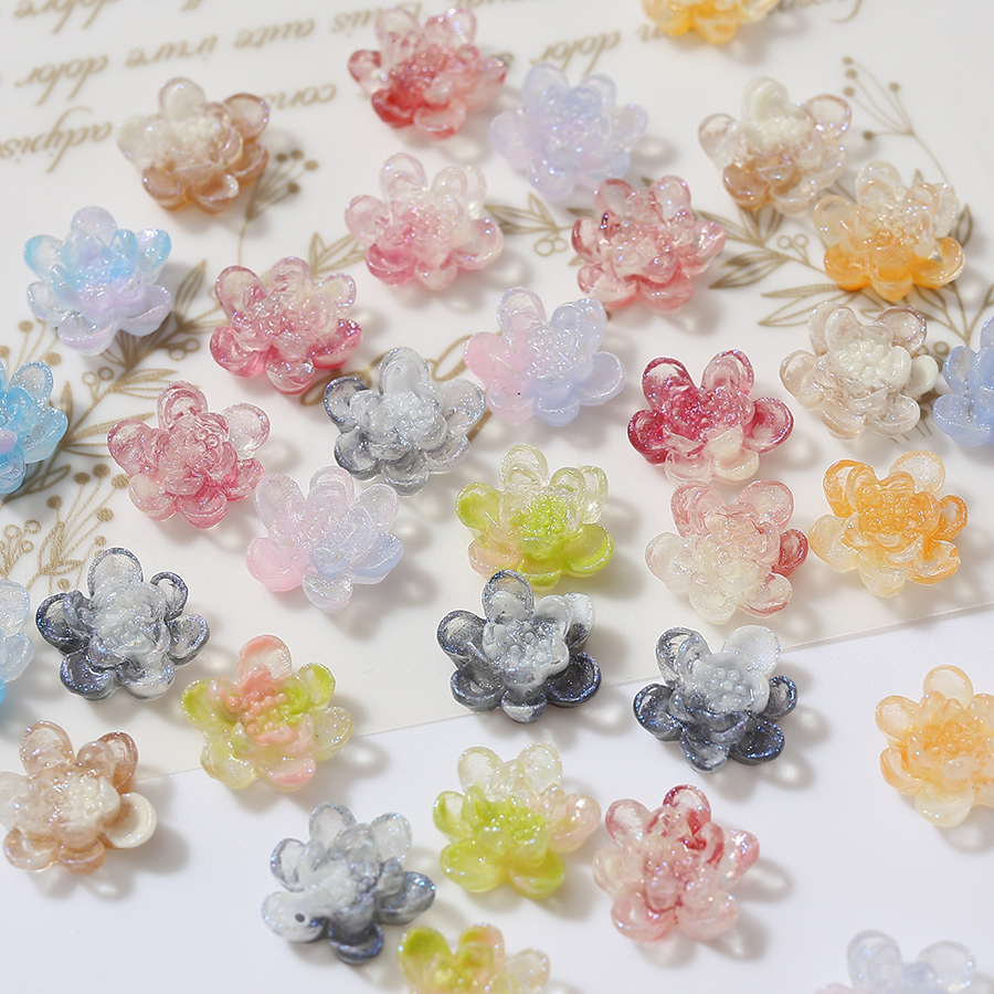 夜光渐变树脂花手工diy饰品材料