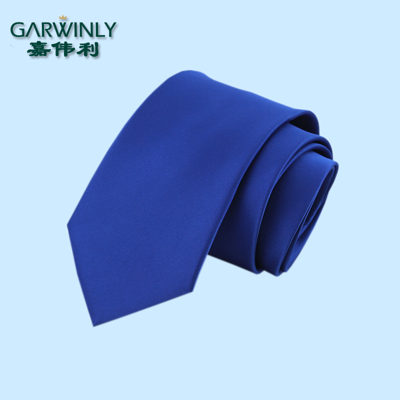 男士商务风8cm宝蓝色结婚领带