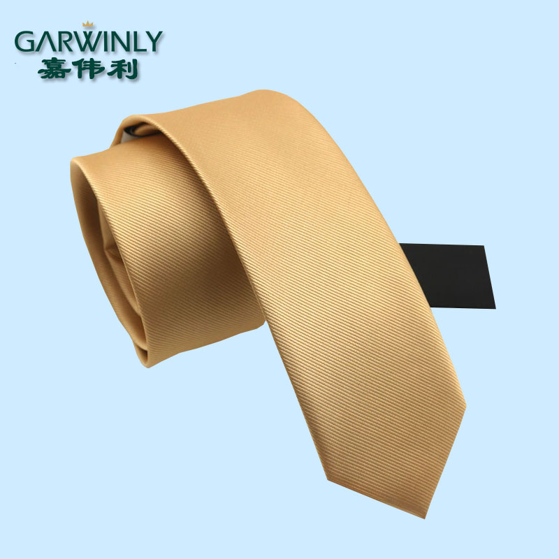 休闲风6cm土豪金结婚窄版领带