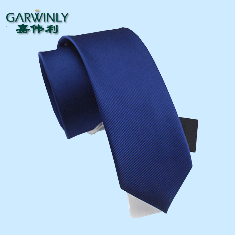 嘉伟利 韩版商务时尚休闲6cm深蓝色职业男士新郎结婚窄版领带