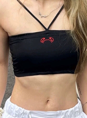 HXIEN抹胸爵士运动性感辣妹背心防震美背带胸垫