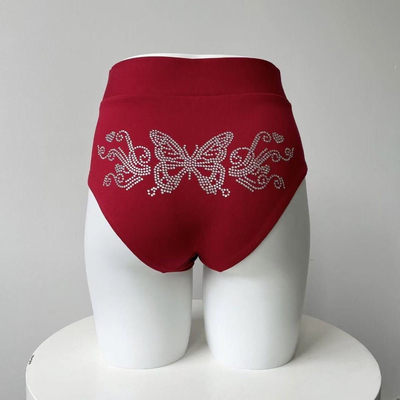 韩国蝴蝶烫钻短裤女heels舞服jazz高弹性感提臀爵士舞防走光