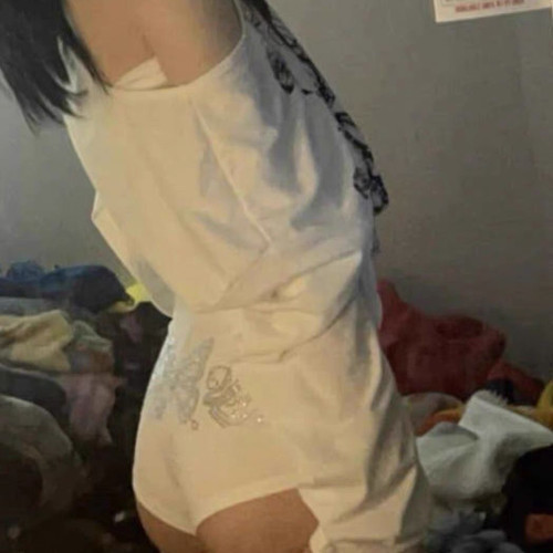 韩国蝴蝶烫钻短裤heels舞服 jazz高弹性感 提臀黑色爵士舞防走光