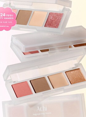 小众韩国ACHI四色眼影盘大地色系卧蚕杏色哑光珠光多功能盘自然