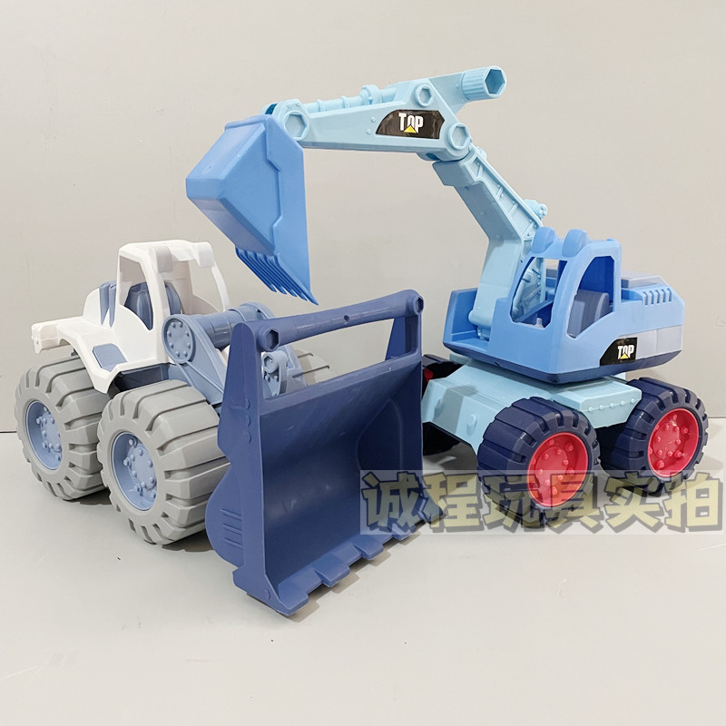 兒童沙灘玩具車套裝大號挖掘機(jī)推土機(jī)鏟車寶寶玩沙子工具決明子