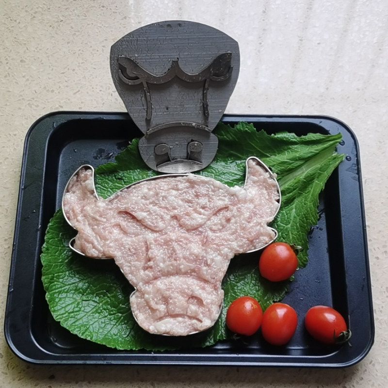 虾滑模具火锅牛滑制作器中式菜品装盘器肉滑不锈钢牛形摸具可定制