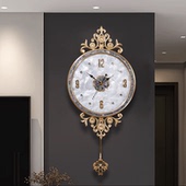 轻奢黄铜挂钟客厅静音挂墙时钟家用现代时尚 表钟创意简约卧室挂表