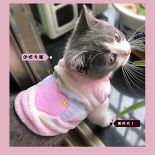 小猫咪衣服英短蓝猫防掉毛幼猫小奶猫博美茶杯小型犬秋冬宠物用品