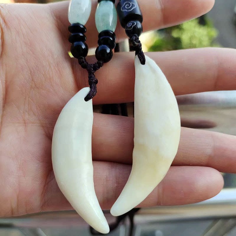 正宗黑狗牙吊坠真牙藏獒牙护身符天然真品狗牙齿项链男士真牙吊坠
