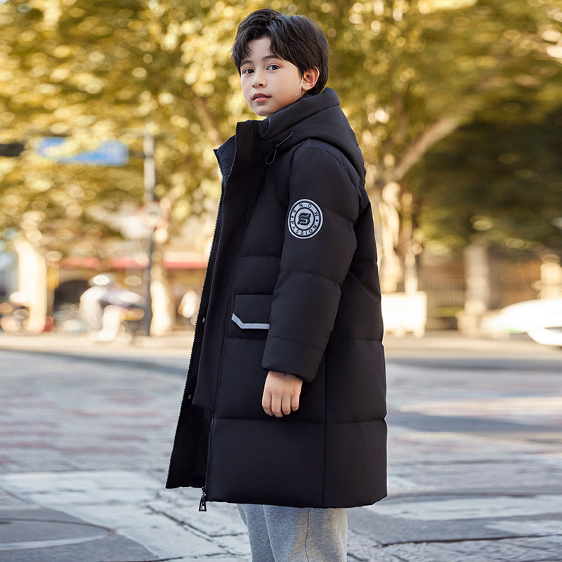 巴拉品儿童羽绒服男童2025新款中大童冬装洋气女童中长款加厚外套