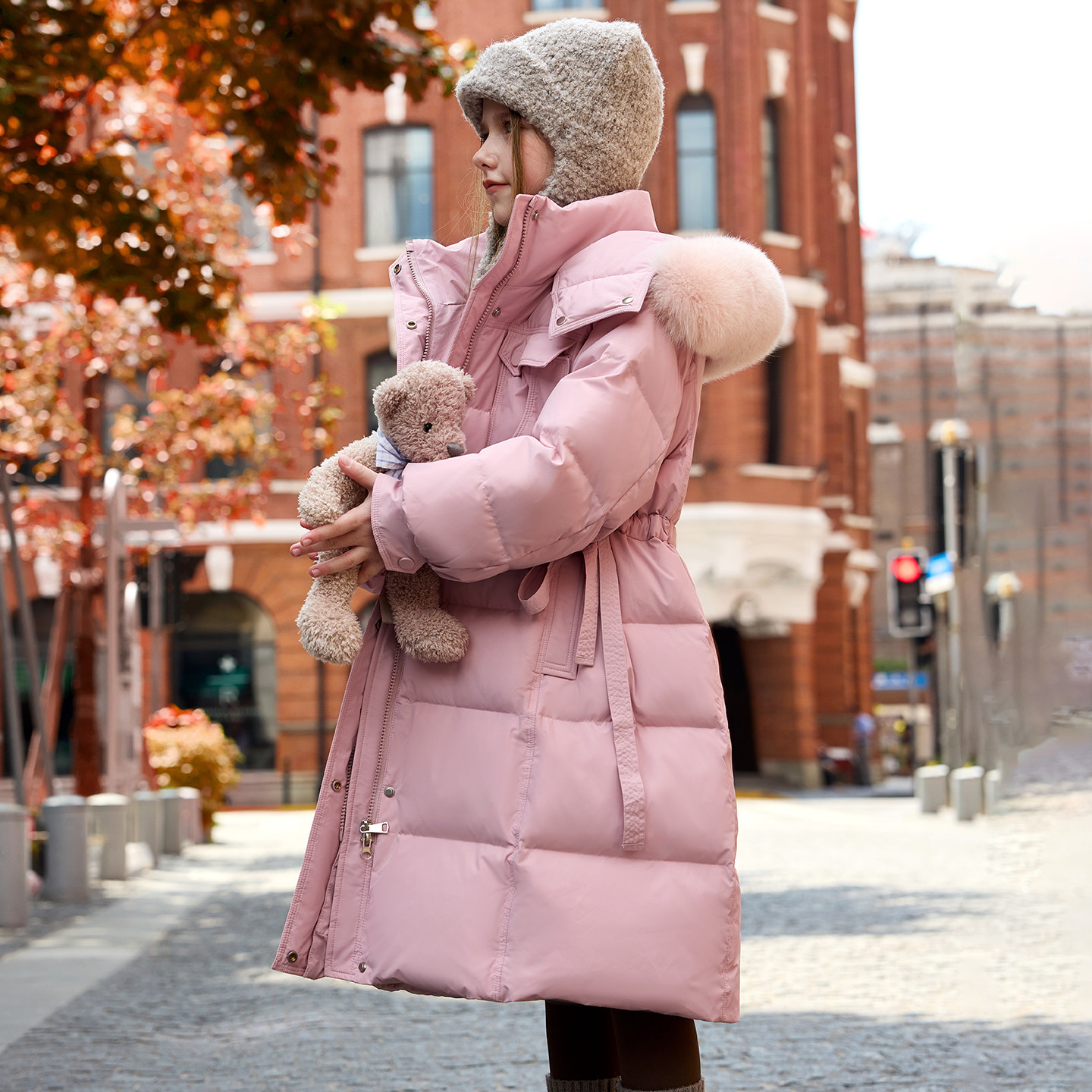 巴拉品儿童羽绒服女童加厚冬季长款过膝2025新款三防大童保暖外套