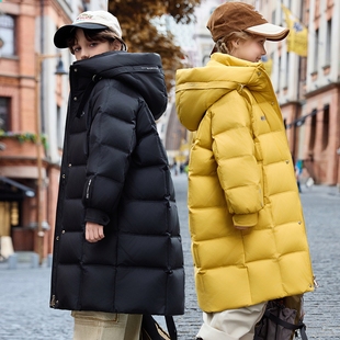 巴拉品儿童羽绒服女童加厚冬季长款过膝大童三防极寒男童保暖外套