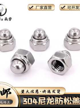 304不锈钢尼龙自锁盖型螺母