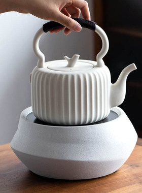 日式静音电陶炉白陶壶煮茶器套装