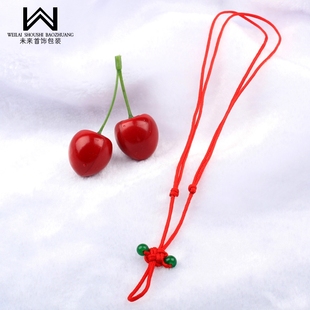 206款项链绳-宝宝锁中国结红绳绿珠项链绳玉线挂绳绳