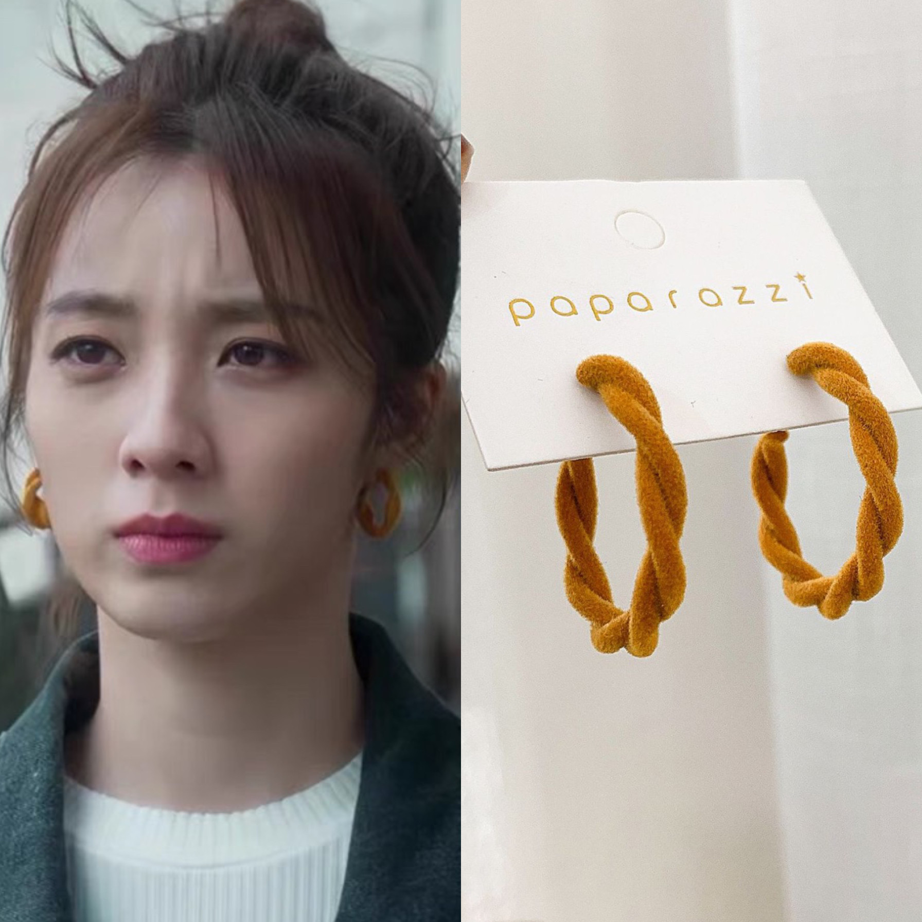 亲爱的仇敌钟倾城万鹏同款耳环多巴胺复古麻花丝绒扭纹不规则耳饰