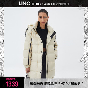 LINC金羽杰羽绒服女2023年冬季新款反季断码中长款加厚专柜面包服