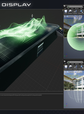 全息 投影 显示 特效 材质 虚幻4 UE4 HOLOGRAM DISPLAY Pack