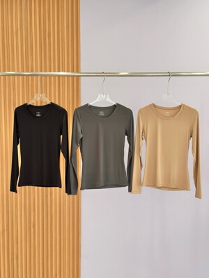 LP内衣女士秋款轻氧无感高弹打底衫圆领随意裁上衣打底内衣