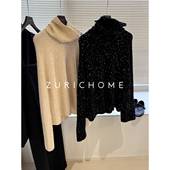 HOME 维美漫天星 小亮片装 ZURICH 饰重工亮片套头毛衣 配围脖