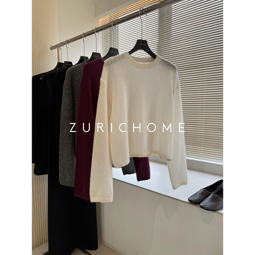 轻薄丝羊绒显比例小短款羊绒毛衣