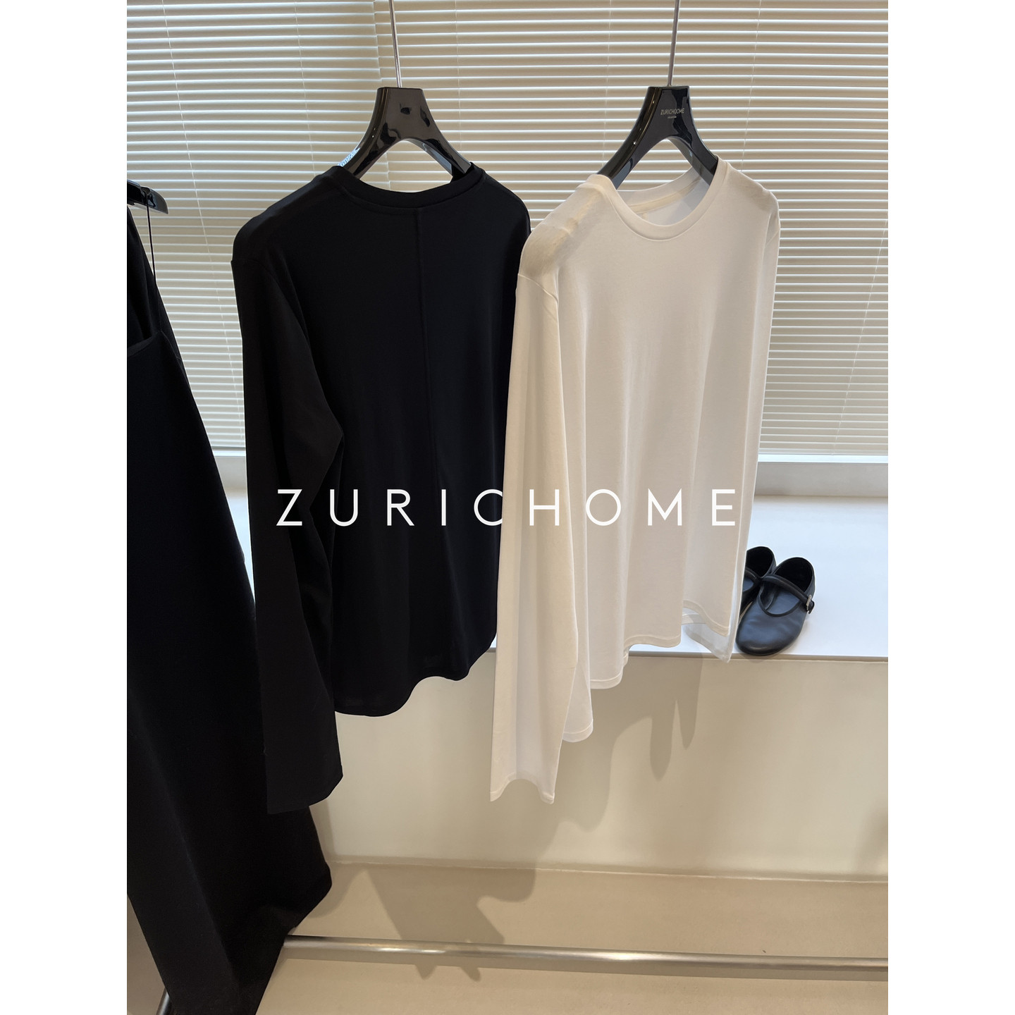 ZURICH HOME 好品质窄边 小圆领 后中缝线 合身版长袖圆领棉质T恤