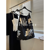 孤ZURICH 重工重料银丝提花半身裙 vintage风 HOME 复古大花卉