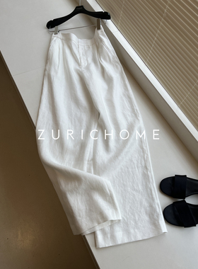 ZURICH HOME 及简高及感 重工重料亚麻垂感长裤 亚麻阔腿裤 三色
