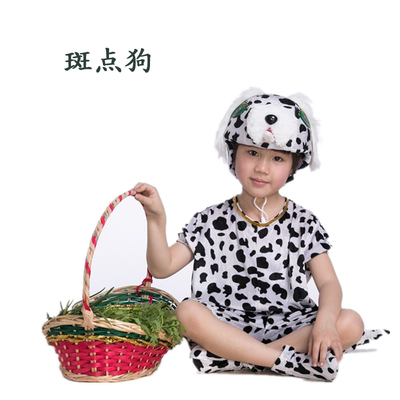 儿童动物小狗衣服表演服装幼儿男女卡通扮演服黄狗斑点狗夏季短裤