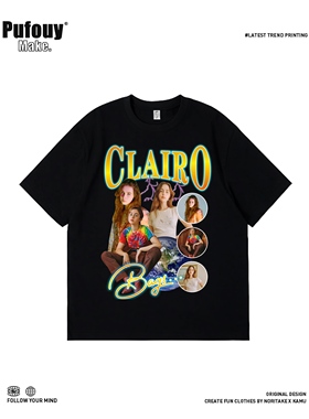 欧美Clairo克莱尔周边印花T恤 Immunity美式休闲纯棉复古宽松短袖