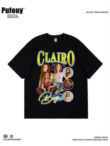 欧美Clairo克莱尔周边印花T恤 Immunity美式休闲纯棉复古宽松短袖