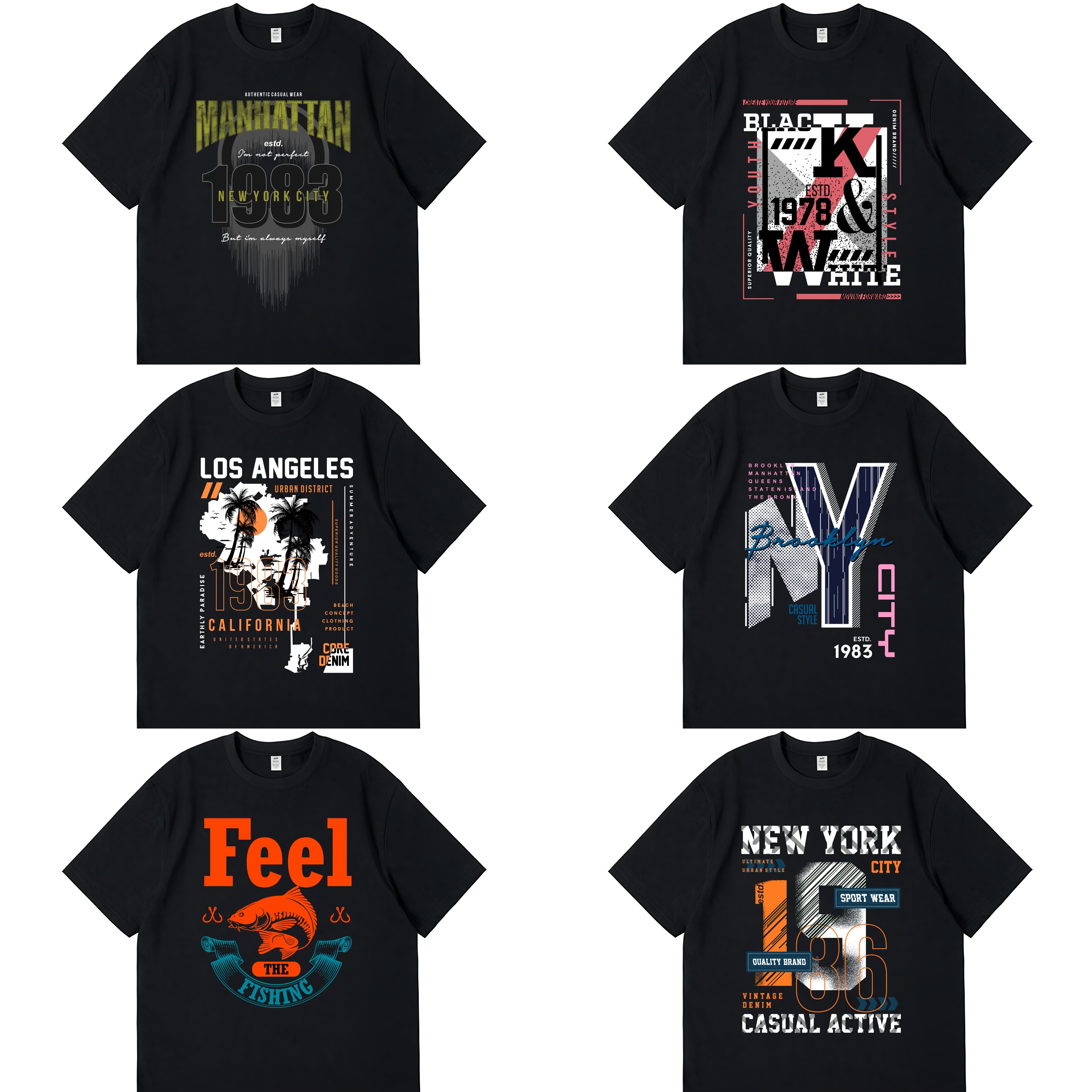 Pufouy美式高街vibe字母印花纯棉短袖复古街头hiphop情侣T恤男女