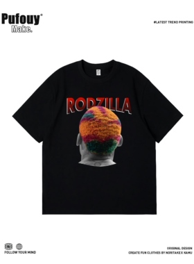 Dennis Rodman罗德曼短袖T恤男潮牌美式街头嘻哈宽松休闲纯棉上衣