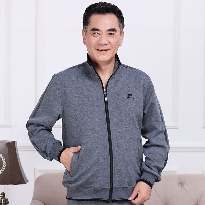 春秋季长袖休闲服中年运动套装