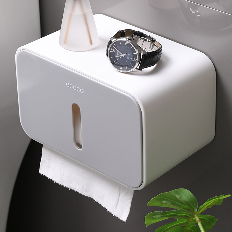 意可可卫生纸盒卫生间纸巾厕纸置物架厕所免打孔防水抽纸卷纸筒