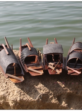 复古木质摆件江南水乡船模