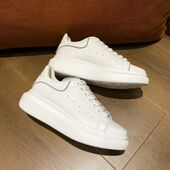 2024新款 女厚底内增高情侣运动板鞋 髙版 本麦坤真皮休闲小白鞋