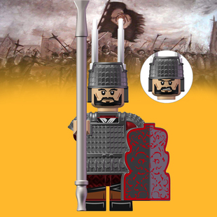 国潮楚汉朝中古代西楚霸王第三方儿童拼装积木人仔玩具XP689项羽