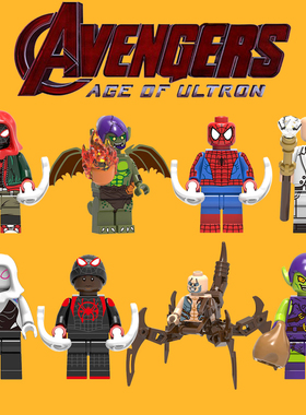 蜘蛛侠平行宇宙蝎王绿魔格温迈尔斯绝版拼装积木人仔玩具X0241